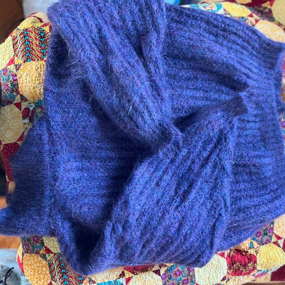 Vibrant Purple Mohair Cardigan Knit *Project Piece* for Darners - Picture 2 of 9